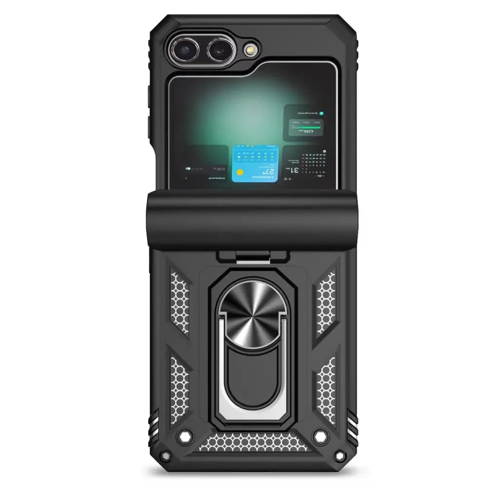 Samsung Galaxy Z Flip7 Phone Case with Ring Bracket (8 colours available) - Black / Galaxy Z Flip7 - 9eight5
