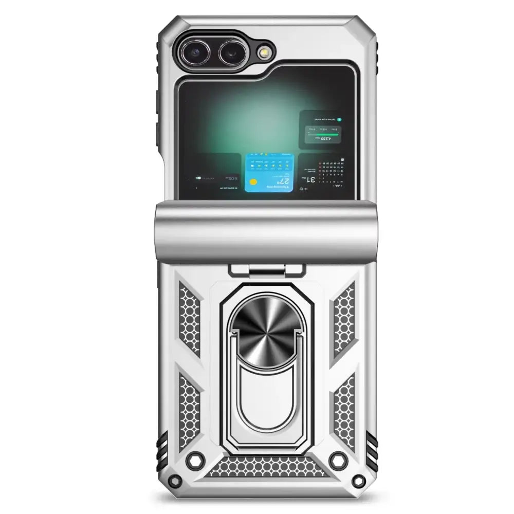 Samsung Galaxy Z Flip7 Phone Case with Ring Bracket (8 colours available) - Silver / Galaxy Z Flip7 - 9eight5