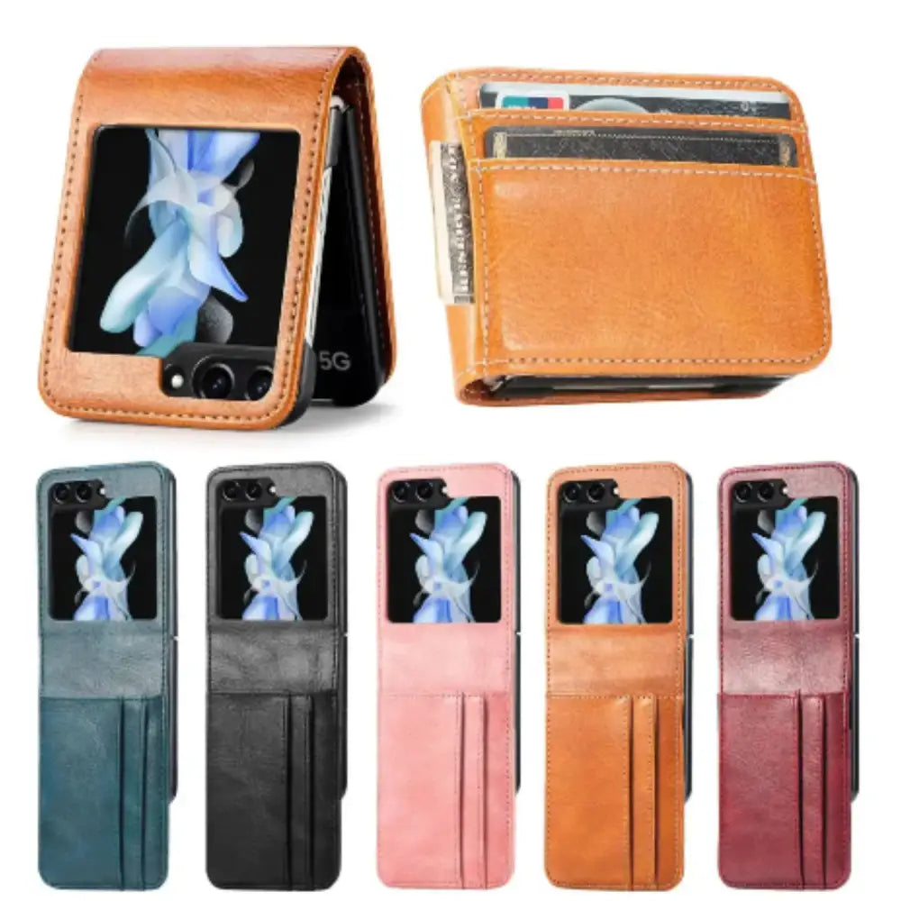 Samsung Z Flip Series Leather Bag Case - 9eight5