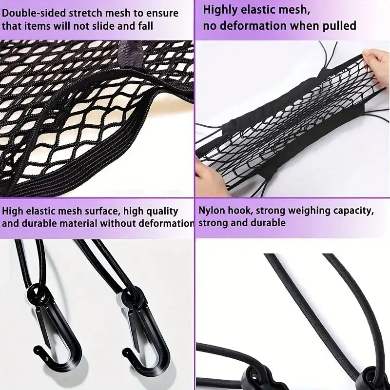 Seat Back Partition & Mesh Storage Net - Black - SS