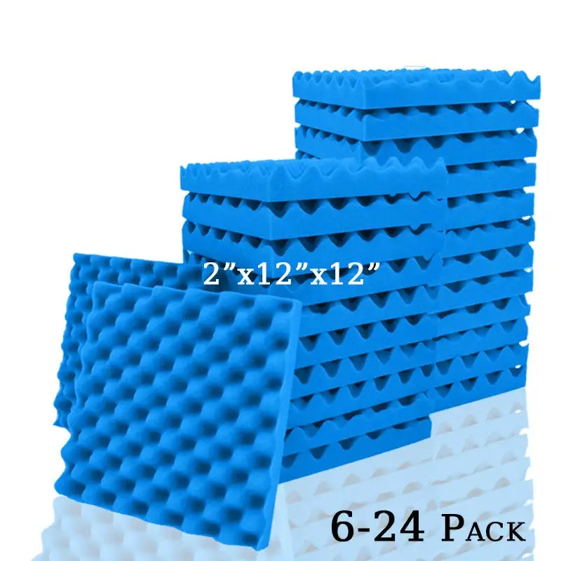 Self-Adhesive Soundproofing Tiles (different sizes & colours available) - Blue / 6 Pcs With Tapes / 2.5cm Thick|High