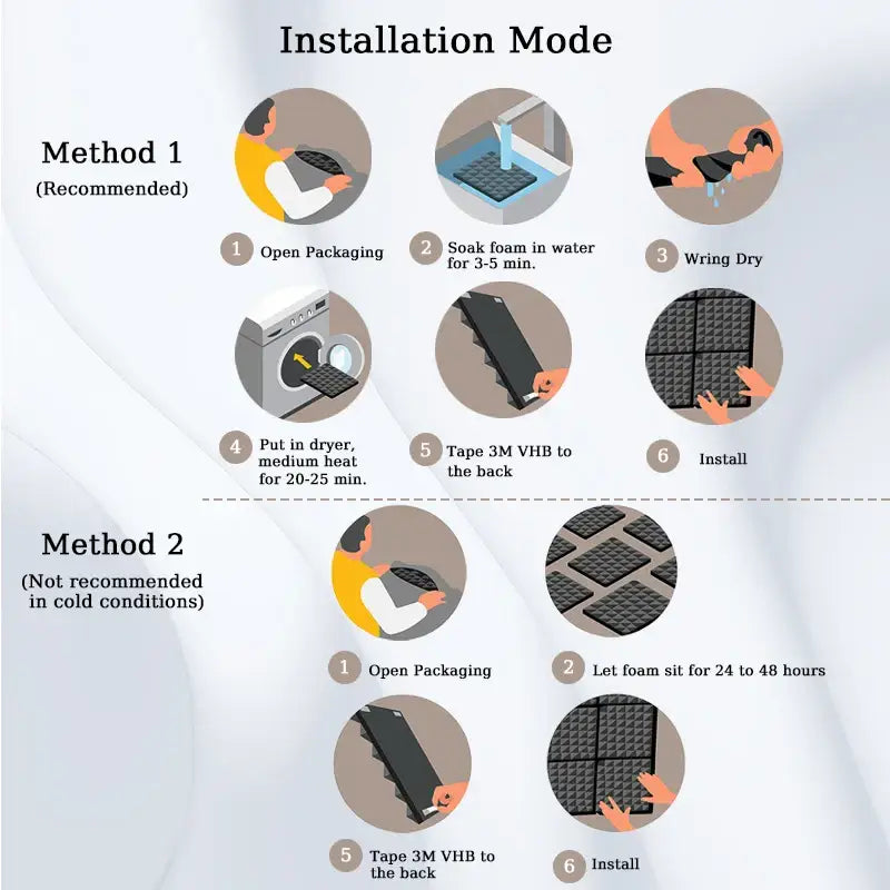 Self-Adhesive Soundproofing Tiles (different sizes & colours available) - SS