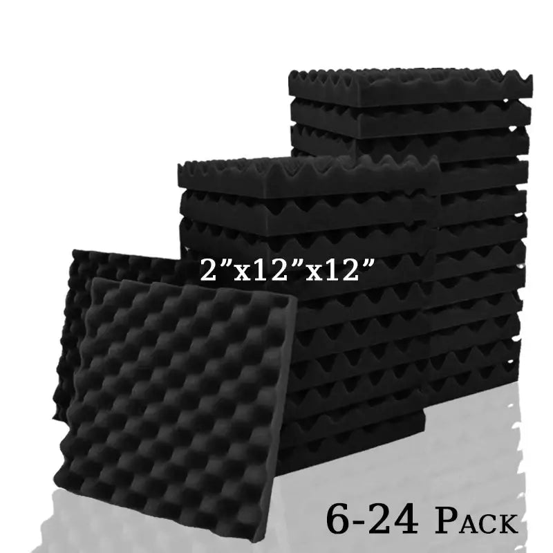 Self-Adhesive Soundproofing Tiles (different sizes & colours available) - Black / 6 Pcs With Tapes / 2.5cm Thick|High