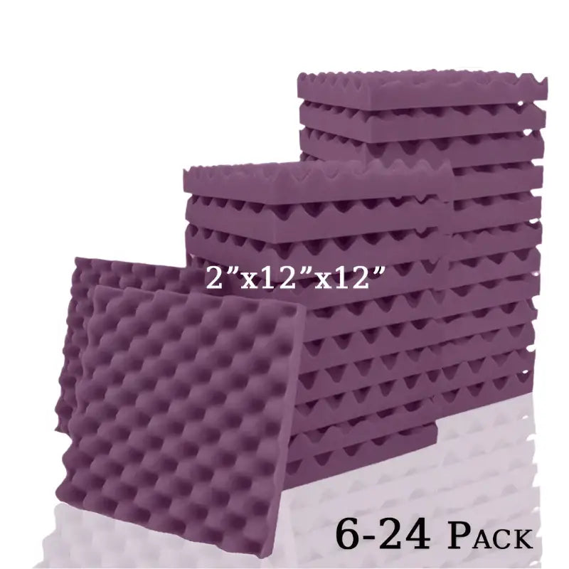 Self-Adhesive Soundproofing Tiles (different sizes & colours available) - Purple / 6 Pcs With Tapes / 2.5cm Thick|High