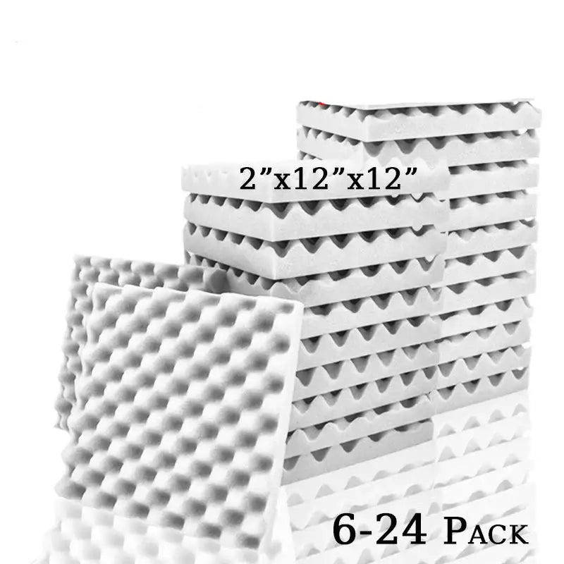 Self-Adhesive Soundproofing Tiles (different sizes & colours available) - White / 6 Pcs With Tapes / 2.5cm Thick|High