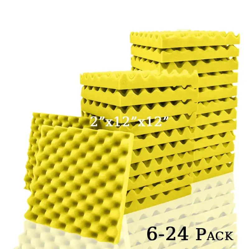 Self-Adhesive Soundproofing Tiles (different sizes & colours available) - Yellow / 6 Pcs With Tapes / 2.5cm Thick|High