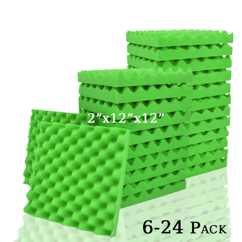 Self-Adhesive Soundproofing Tiles (different sizes & colours available) - Green / 6 Pcs With Tapes / 2.5cm Thick|High