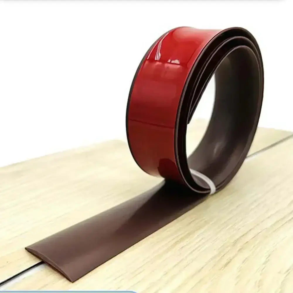 Self-Adhesive Vinyl Transition Strip – Floor Gap & Carpet Threshold Spacer (10 designs available) - 2m - Brown 1 - SS