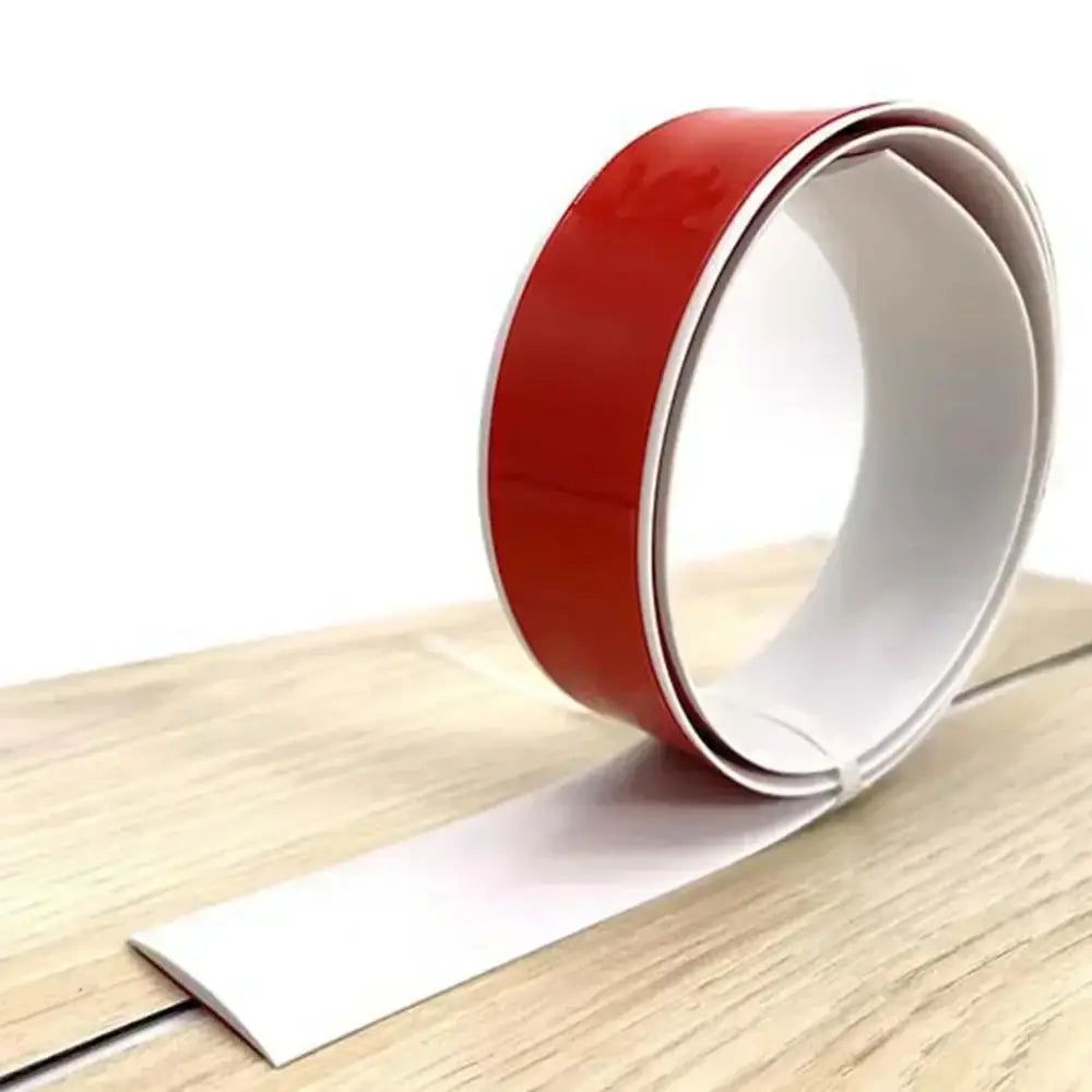 Self-Adhesive Vinyl Transition Strip – Floor Gap & Carpet Threshold Spacer (10 designs available) - 2m - White - SS