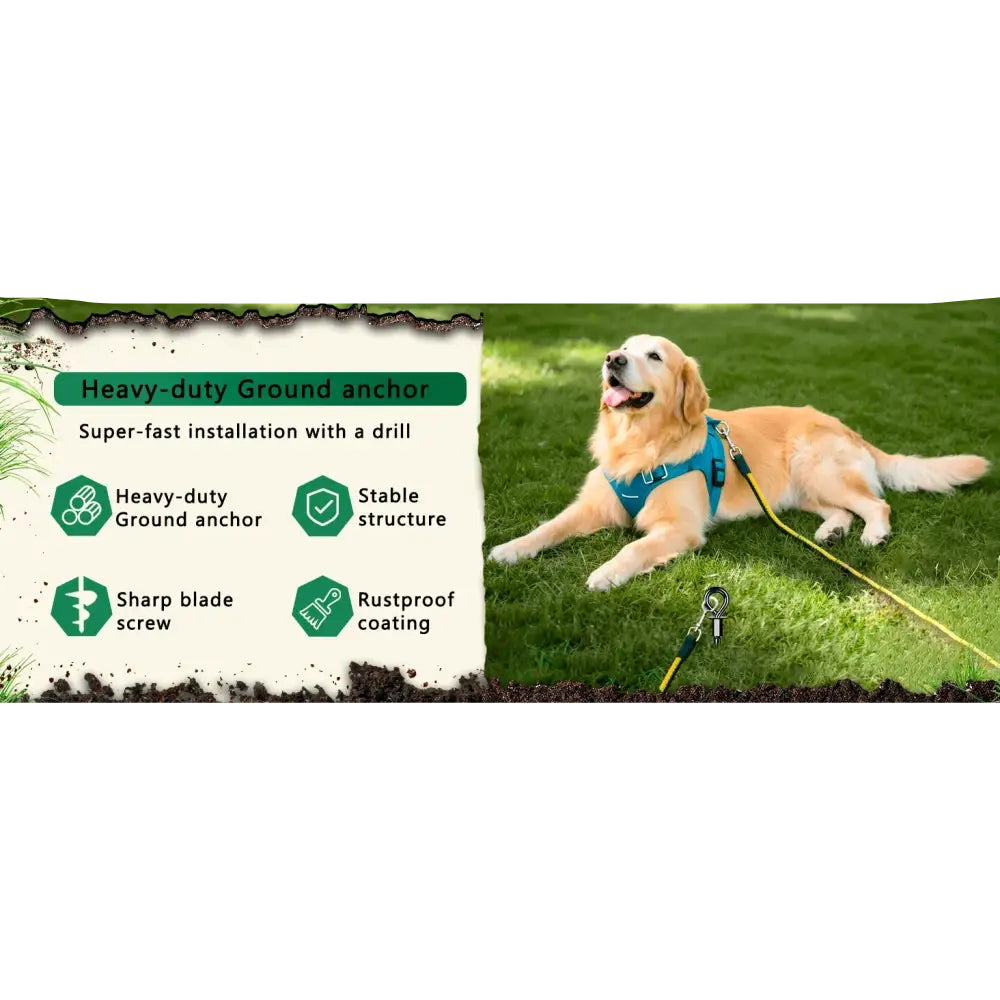 Set of 4 Ground Anchor Trampoline with Straps Resistant High Wind Heavy Duty Ground Anchor for Tent Swing Gazebo Garden