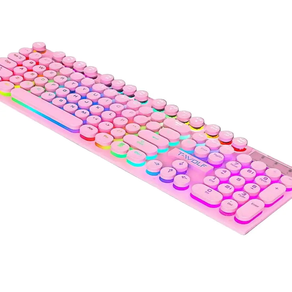 Shadow Mechanical Wired Gaming Keyboard (3 colours available) - Pink / keyboard - 9eight5