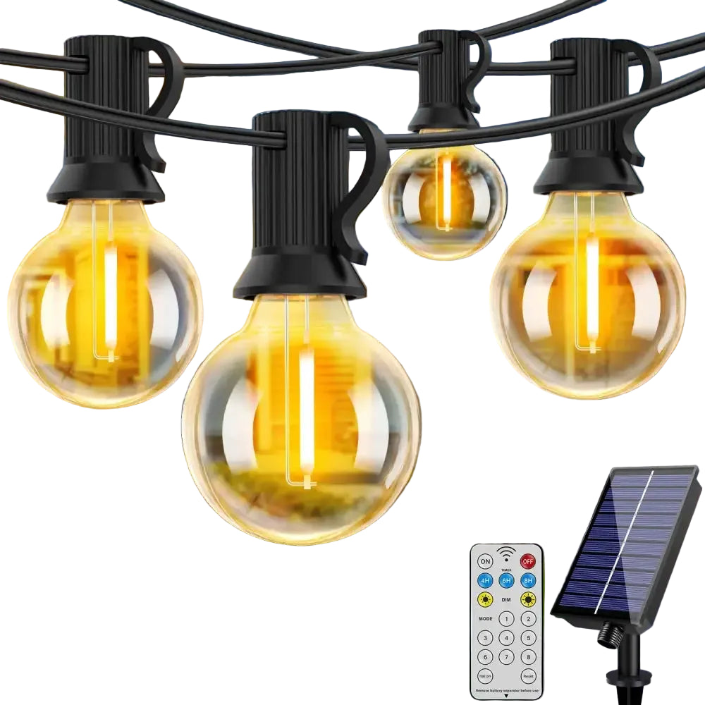 Shatterproof Solar String Lights G40 Outdoor Solar Light Garden Waterproof USB Charging Lighting With Remote Decoration