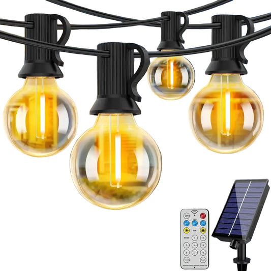 Shatterproof Solar String Lights G40 Outdoor Solar Light Garden Waterproof USB Charging Lighting With Remote Decoration