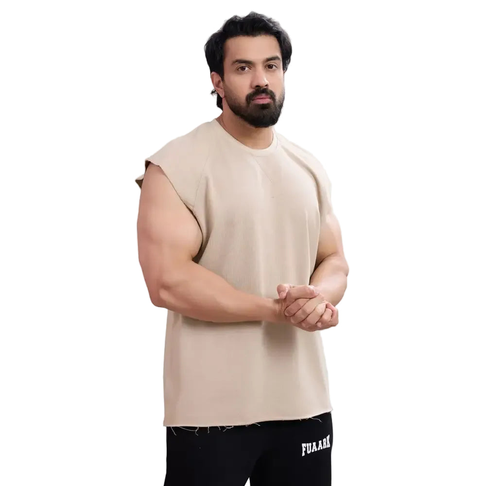 Shell Raw Capsleeves Tank Beige - Vest