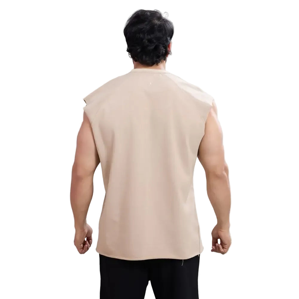 Shell Raw Capsleeves Tank Beige - Vest