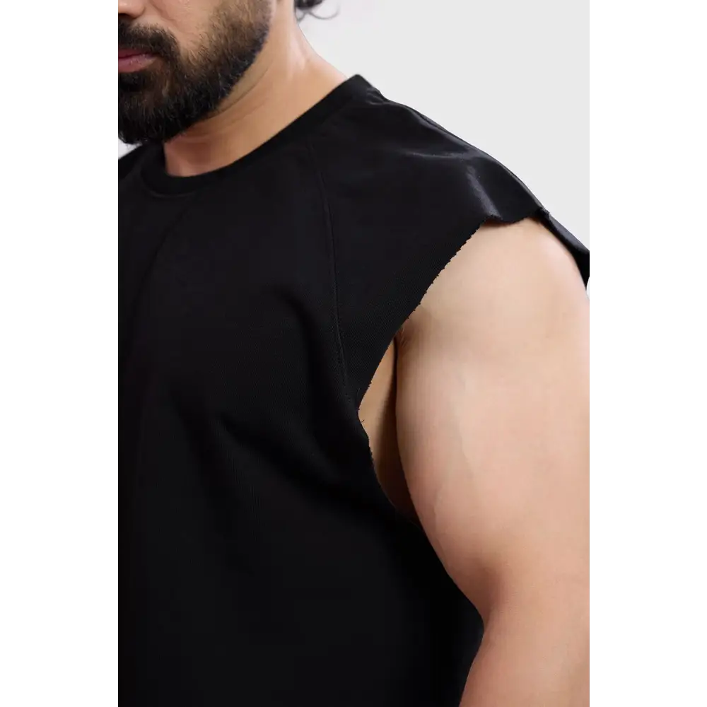 Shell Raw Capsleeves Tank Black - Vest