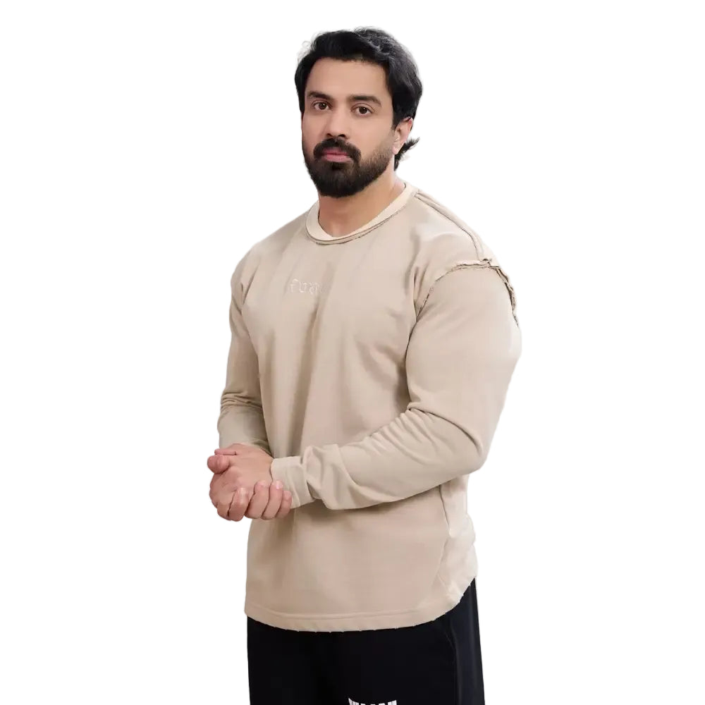 Shell Raw Sweatshirt Beige - Sweatshirt