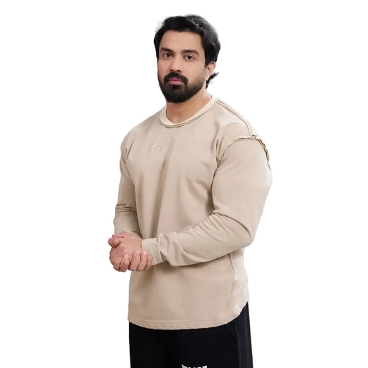 Shell Raw Sweatshirt Beige - Sweatshirt