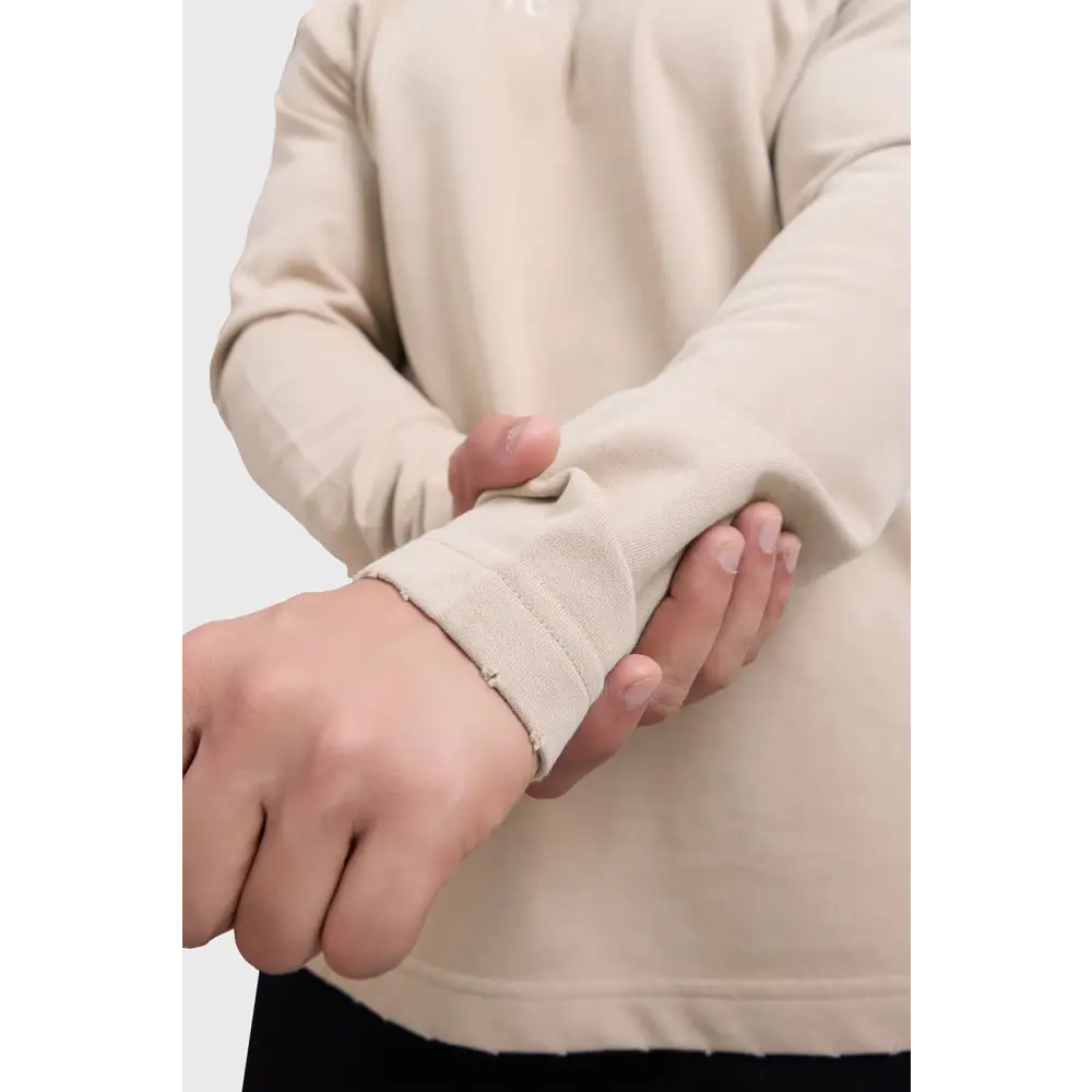 Shell Raw Sweatshirt Beige - Sweatshirt