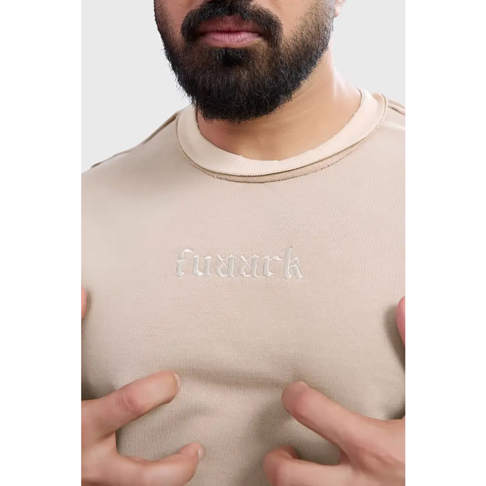 Shell Raw Sweatshirt Beige - Sweatshirt
