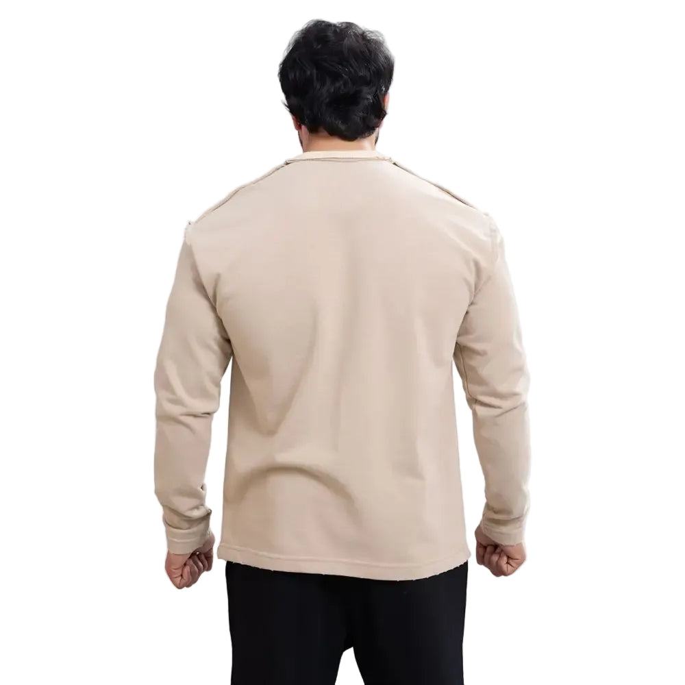Shell Raw Sweatshirt Beige - Sweatshirt