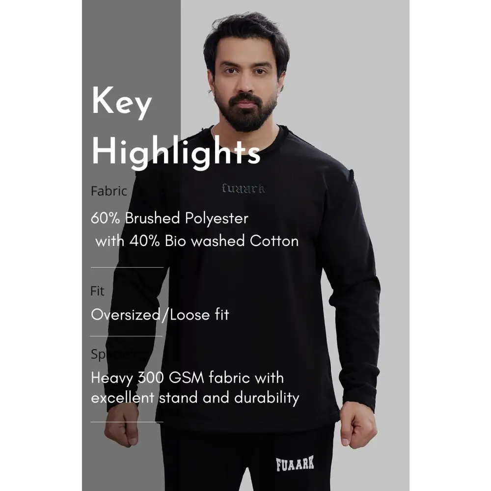 Shell Raw Sweatshirt Black - Sweatshirt