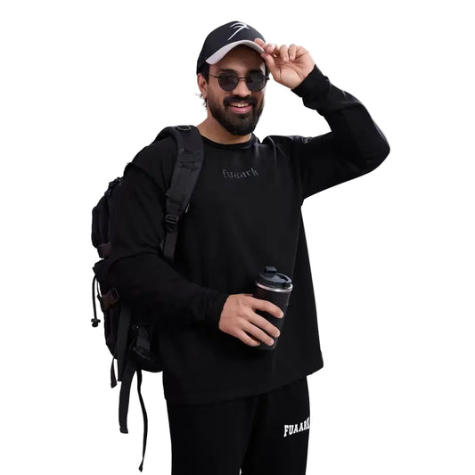 Shell Raw Sweatshirt Black - Sweatshirt