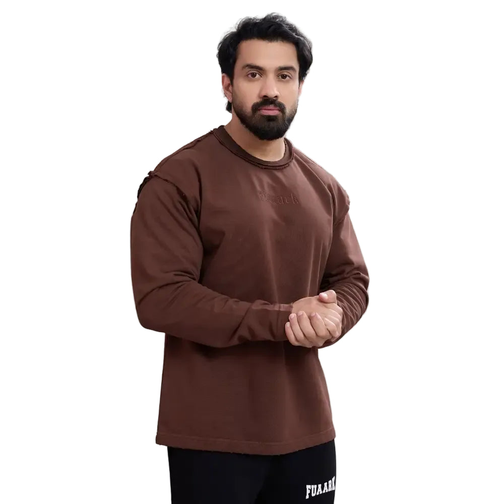 Shell Raw Sweatshirt Brown - Sweatshirt