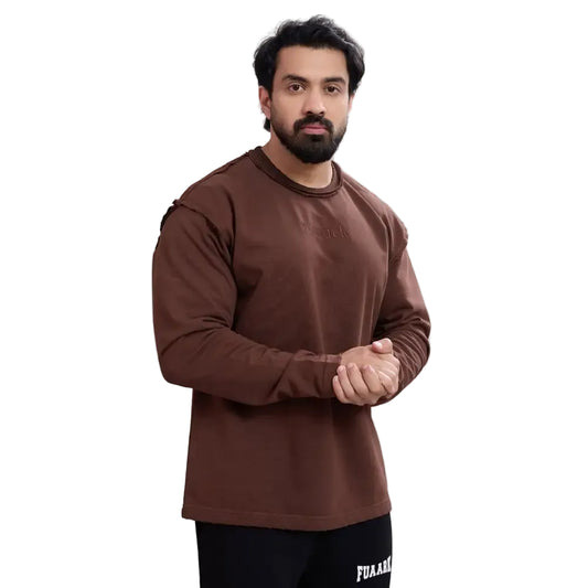 Shell Raw Sweatshirt Brown - Sweatshirt
