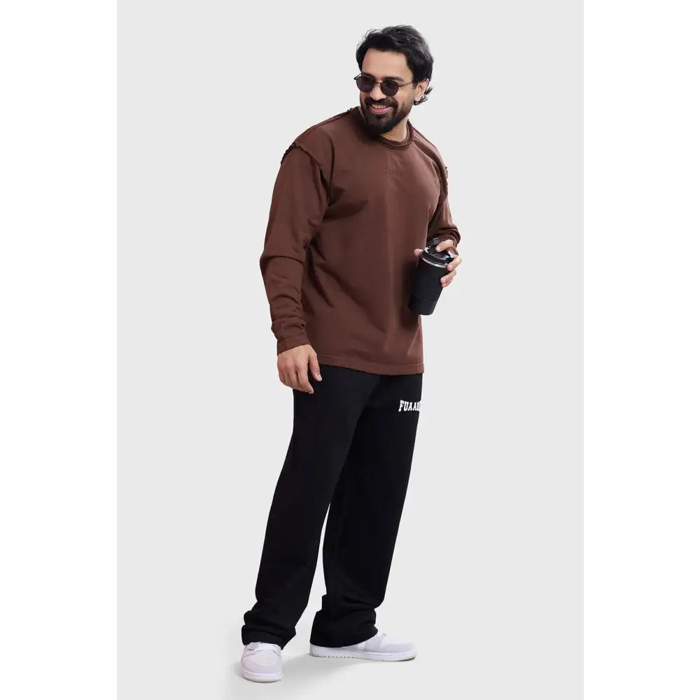 Shell Raw Sweatshirt Brown - Sweatshirt