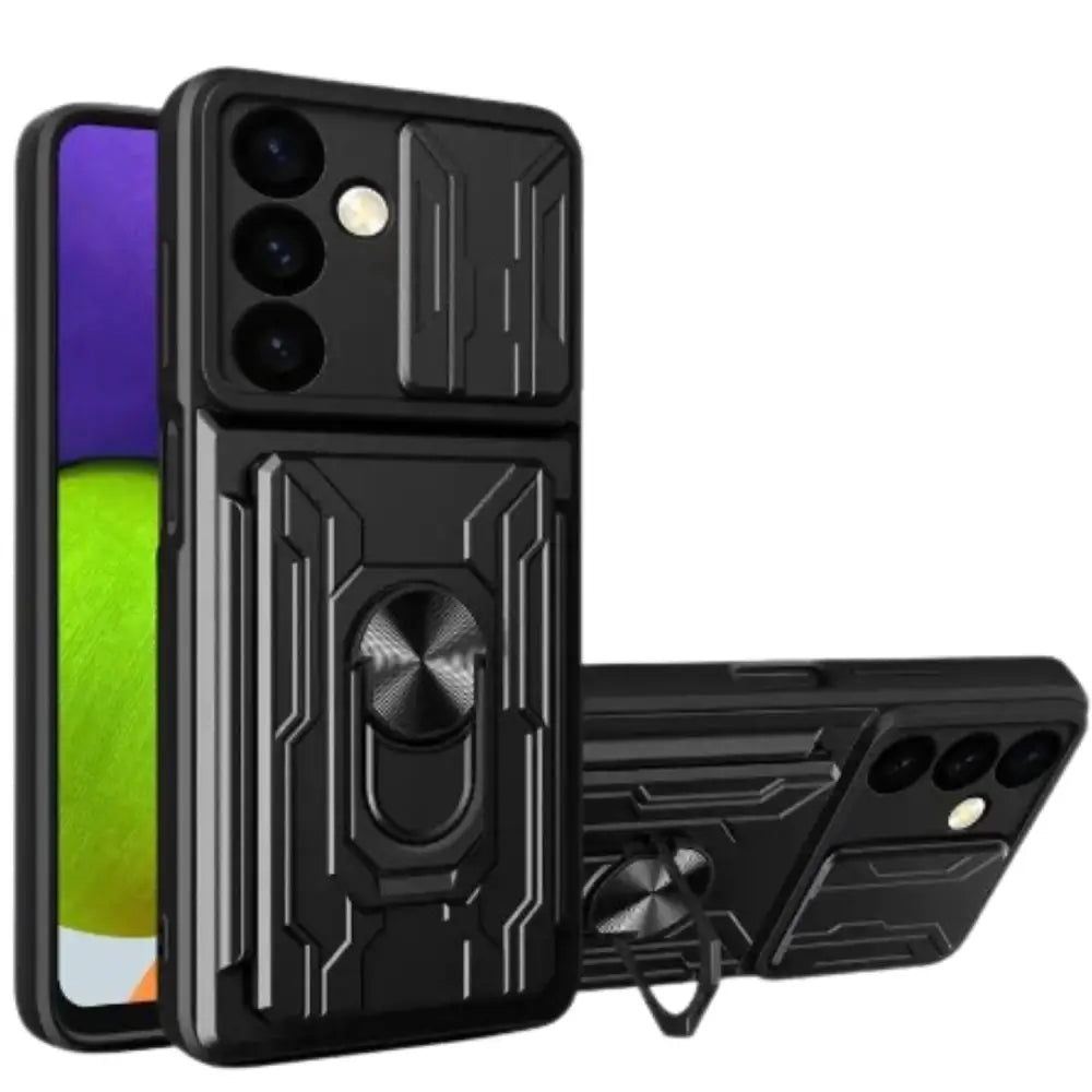 Shockproof Card Slot Case for Samsung Galaxy Note & S Series (Black) - 9eight5