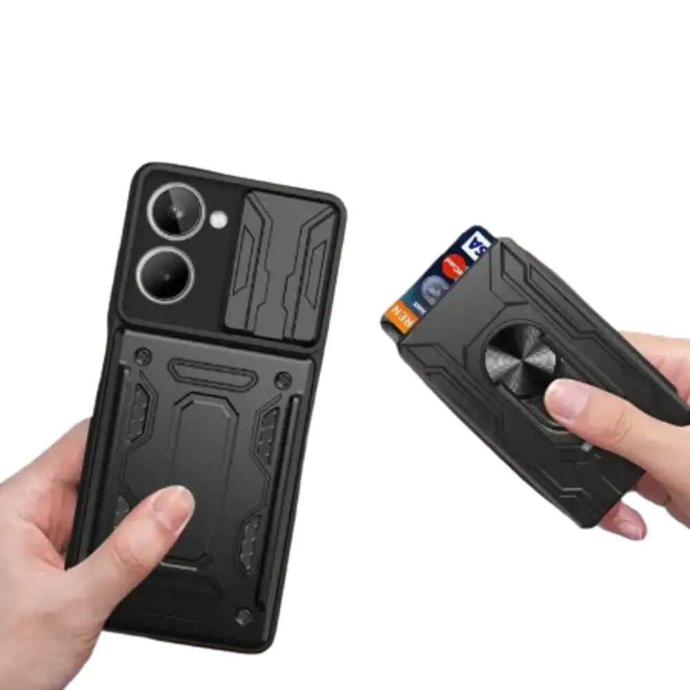 Shockproof Card Slot Case for Samsung Galaxy Note & S Series (Black) - 9eight5