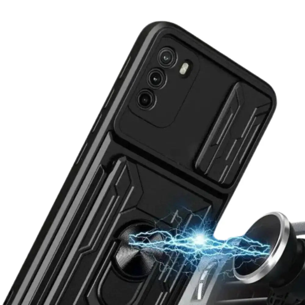 Shockproof Card Slot Case for Samsung Galaxy Note & S Series (Black) - 9eight5
