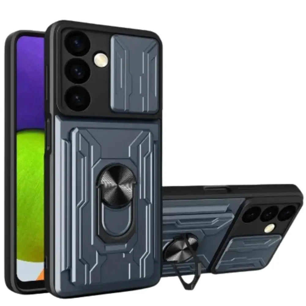 Shockproof Card Slot Case for Samsung Galaxy Note & S Series (Gray) - 9eight5