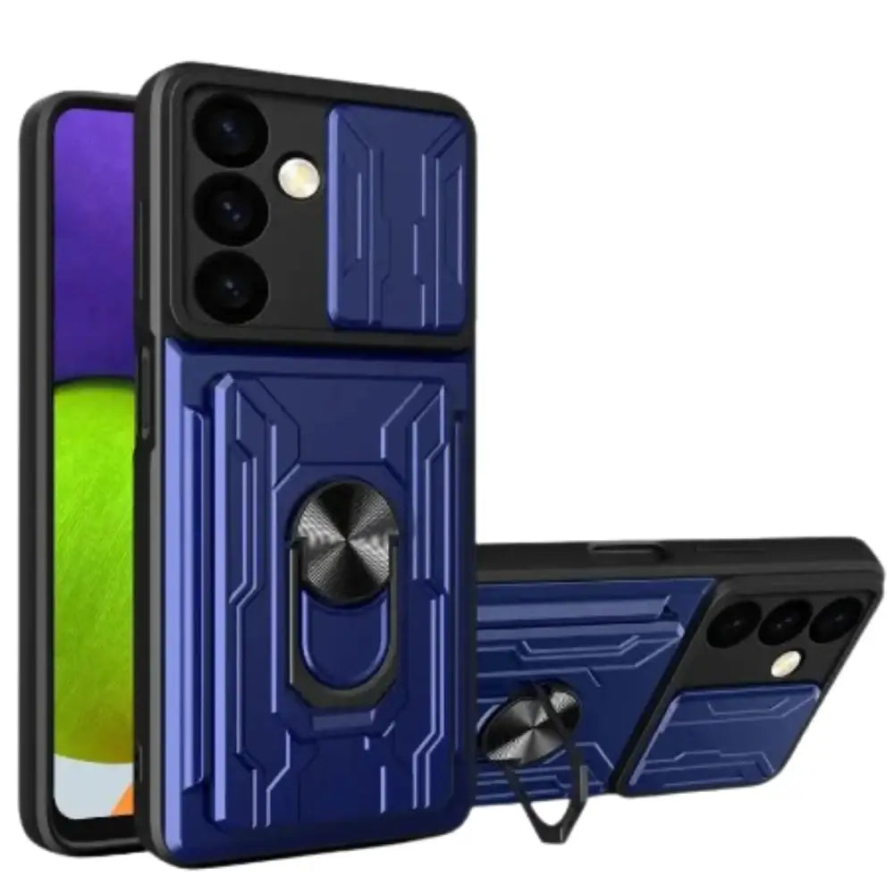 Shockproof Card Slot Case for Samsung Galaxy Note & S Series (Navy) - 9eight5