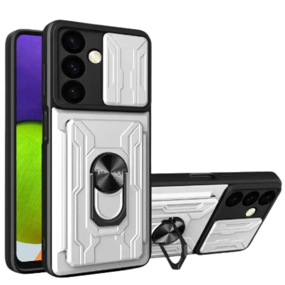 Shockproof Card Slot Case for Samsung Galaxy Note & S Series (White) - 9eight5