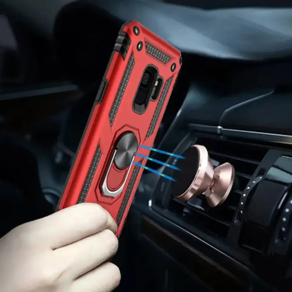 Shockproof Ring Holder Case for Samsung Galaxy (Red)