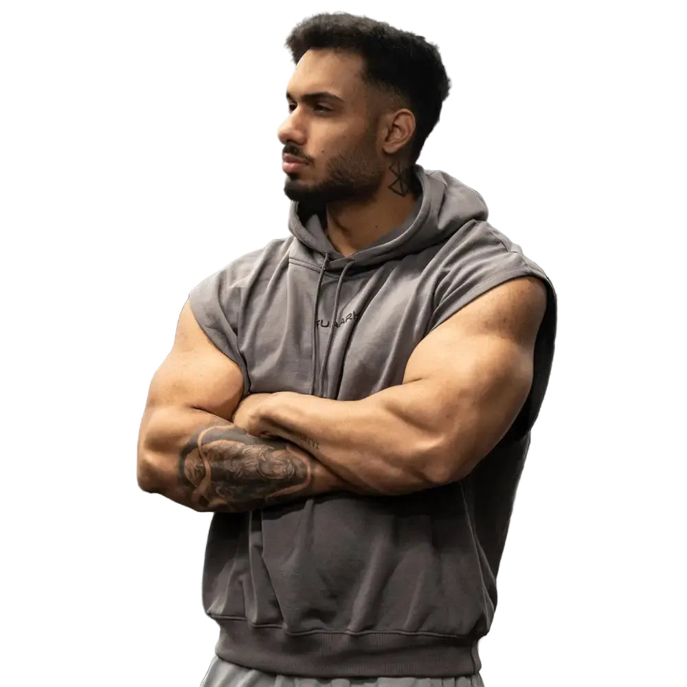 Signature Cap Sleeves Hoodie Dark Grey - Hoodie