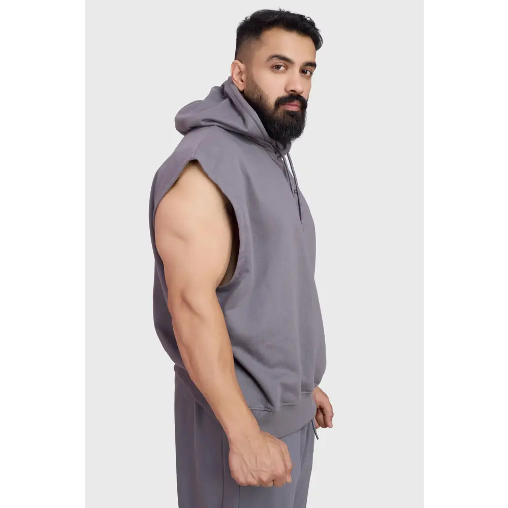 Signature Cap Sleeves Hoodie Dark Grey - Hoodie