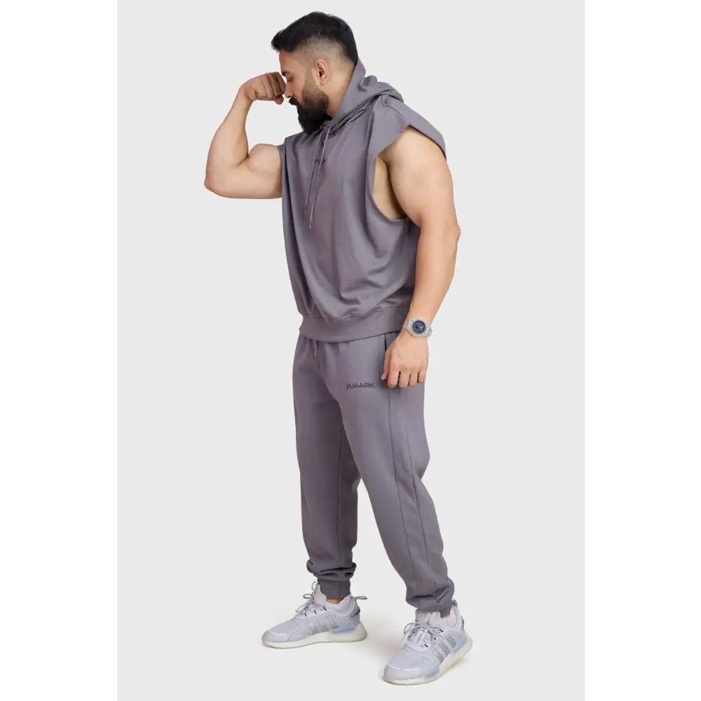 Signature Cap Sleeves Hoodie Dark Grey - Hoodie