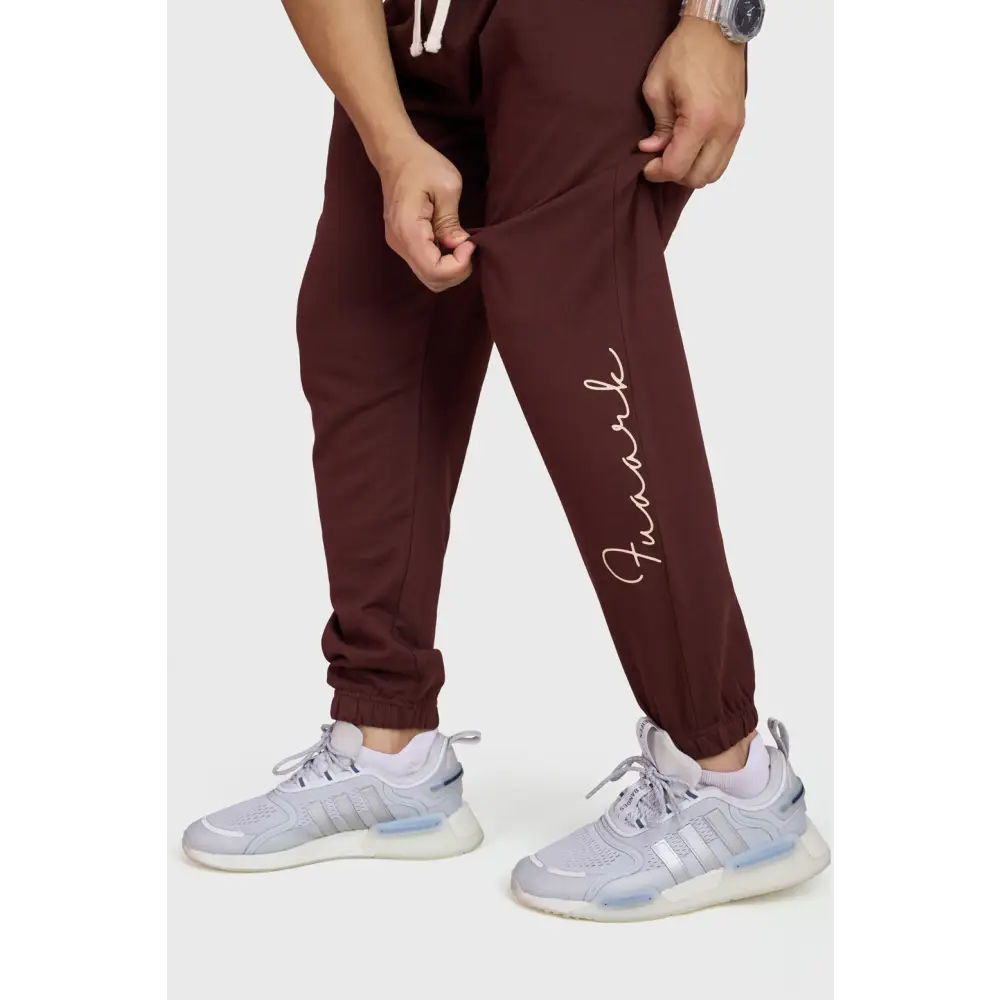 Signature Oversized Band Joggers Brown - Joggers