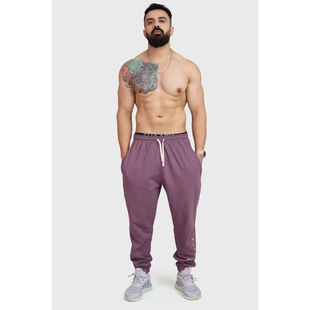 Signature Oversized Band Joggers Mauve - Joggers