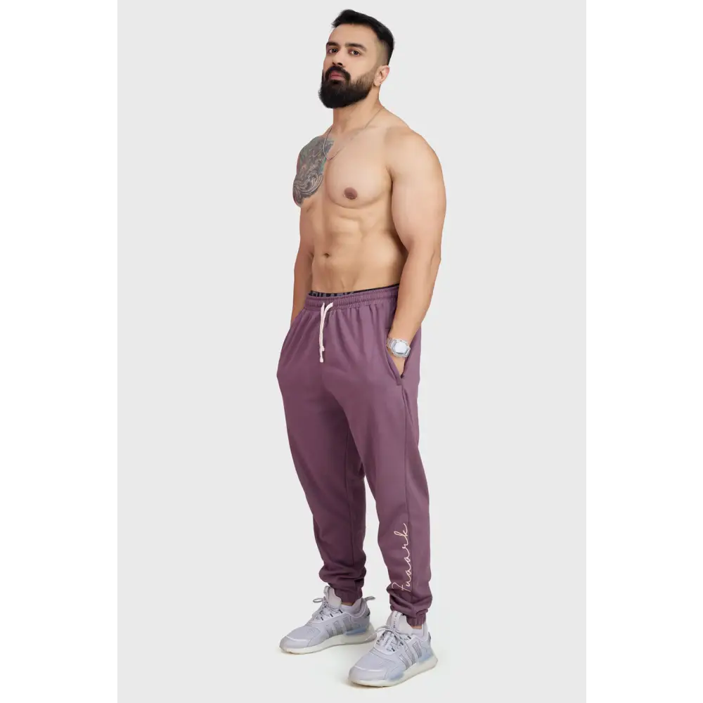 Signature Oversized Band Joggers Mauve - Joggers