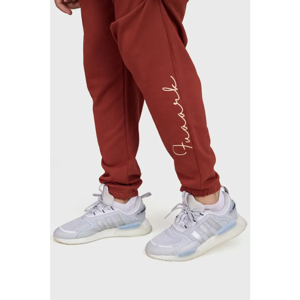 Signature Oversized Band Joggers Rust - Joggers