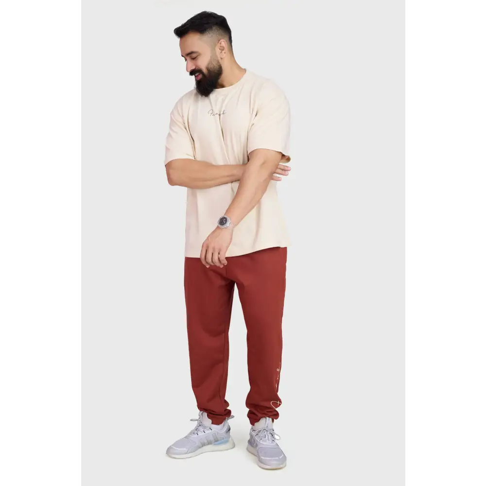 Signature Oversized Band Joggers Rust - Joggers