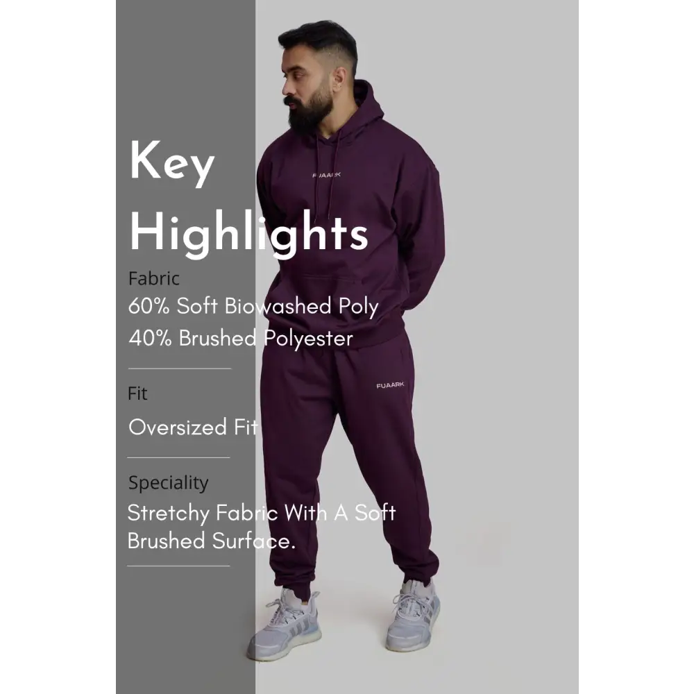 Signature Oversized Hoodie Plum - Hoodie