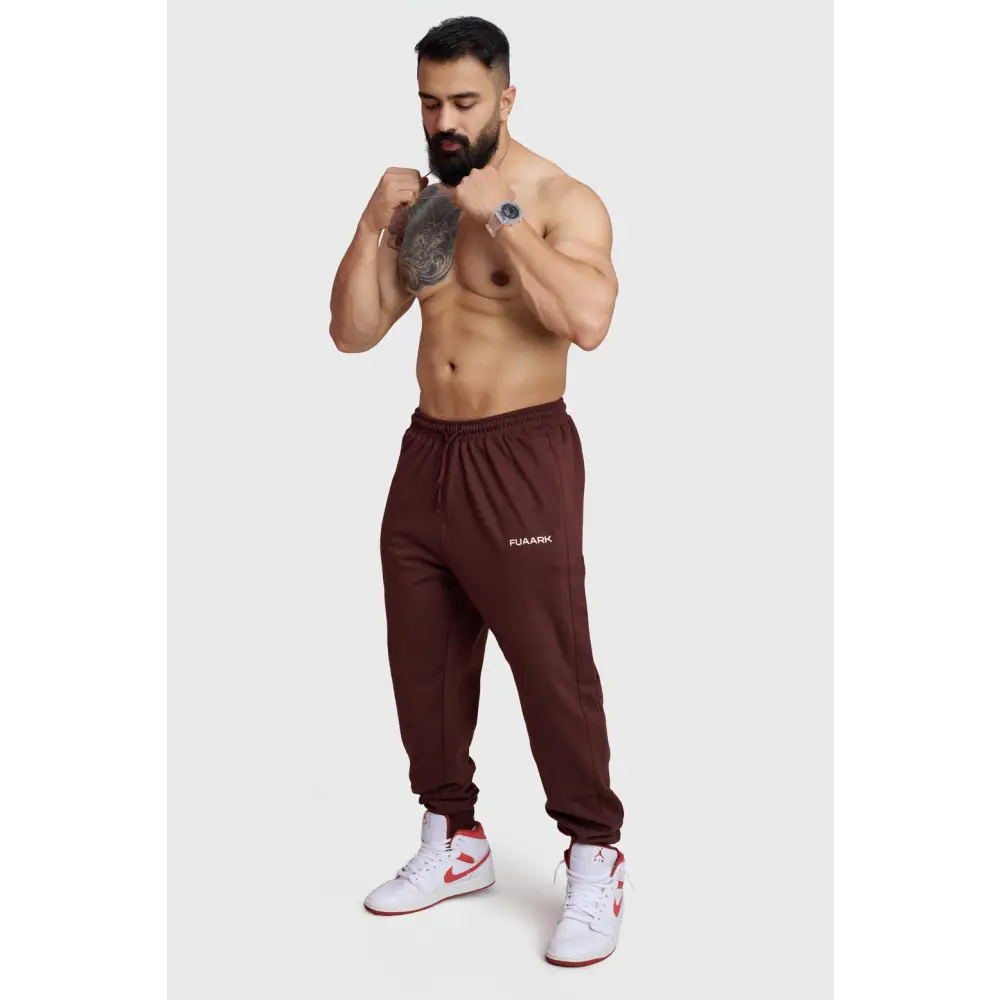 Signature Oversized Joggers Brown - Joggers