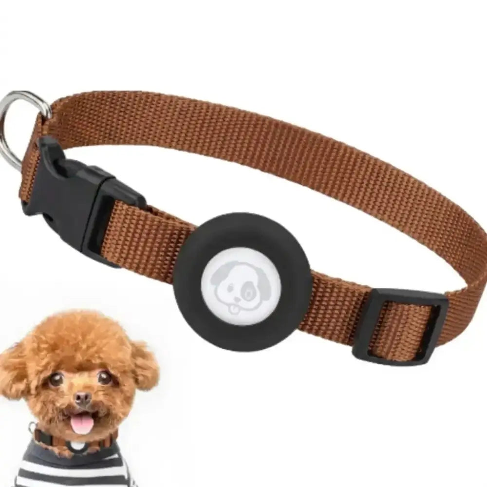 Silicone Air Tag Holder for Cat & Dog Collars - Medium-Brown - TWS