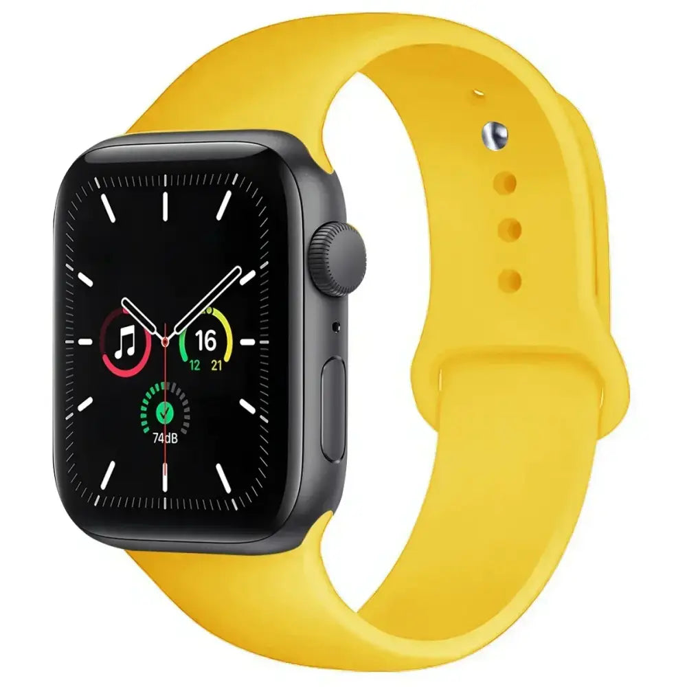 Silicone Band for Apple Watch Series (38mm - 42mm) (available in 45 colours) - Yellow / 38 40 41 42mm -L - TWS