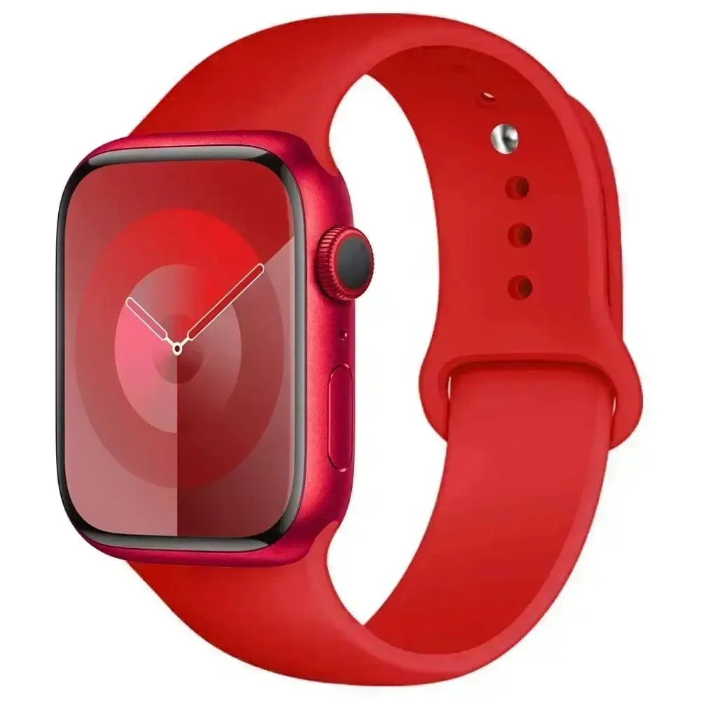 Silicone Band for Apple Watch Series (38mm - 42mm) (available in 45 colours) - Coral Red / 38 40 41 42mm -L - TWS